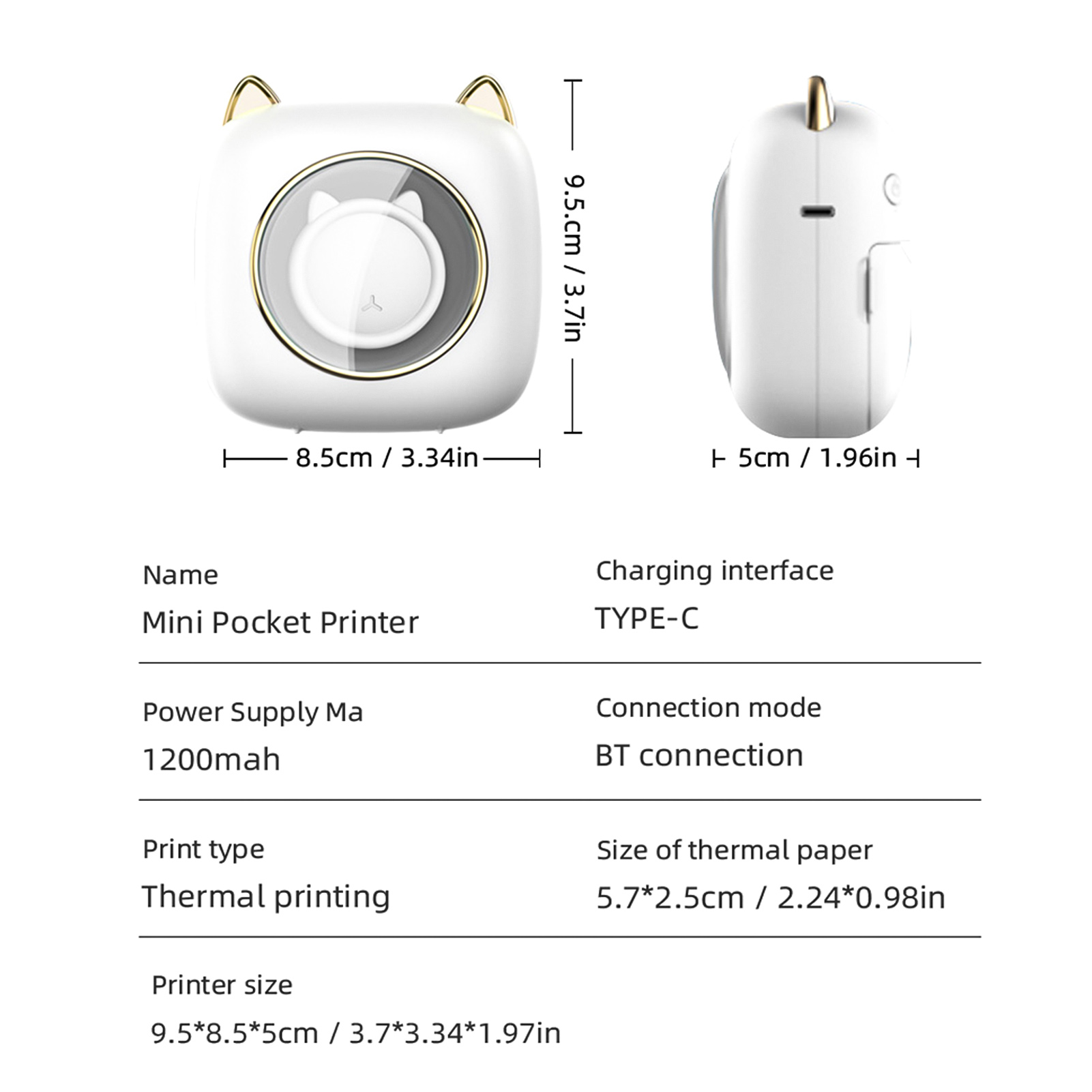 【New】C23 Portable Thermal Prin - Mini Pocket Thermal Printer Paper Roll 评论和价格