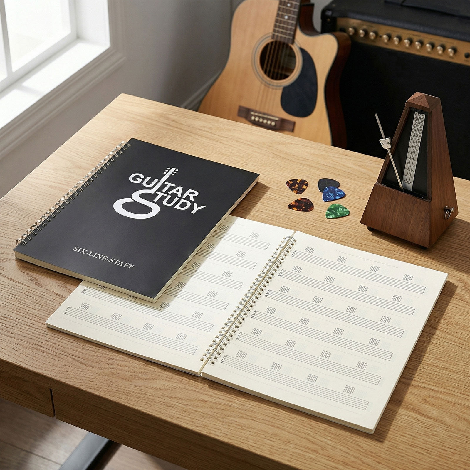 2Pcs Guitar Music Manuscript N - Blank Sheet Music Notebook 评论和价格