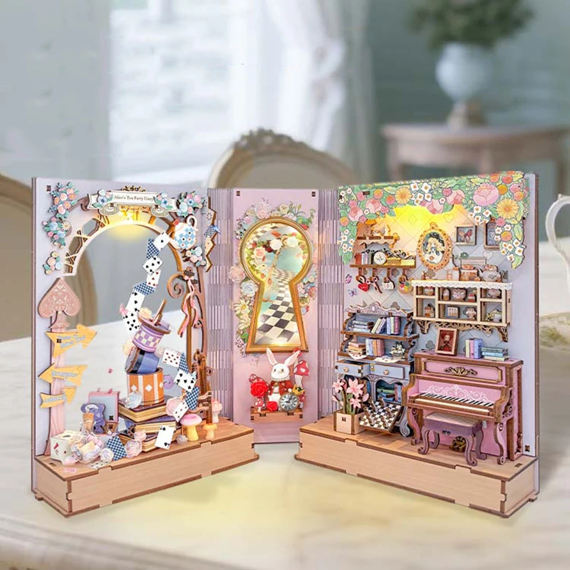 Miniature Model Kit DIY Wooden - Diy Wooden Book Nook Kit Shelf Insert 评论和价格